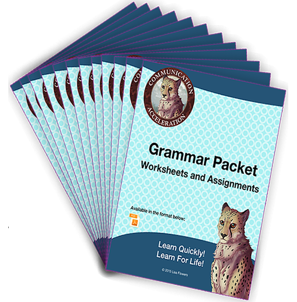 Grammar Worksheets Packet by Educator Lisa Flowers of Communication Acceleration