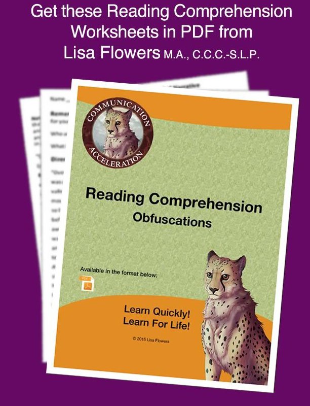 Reading comprehension worksheet Obfuscations - Idiom by Speech Language Pathologist Lisa Flowers