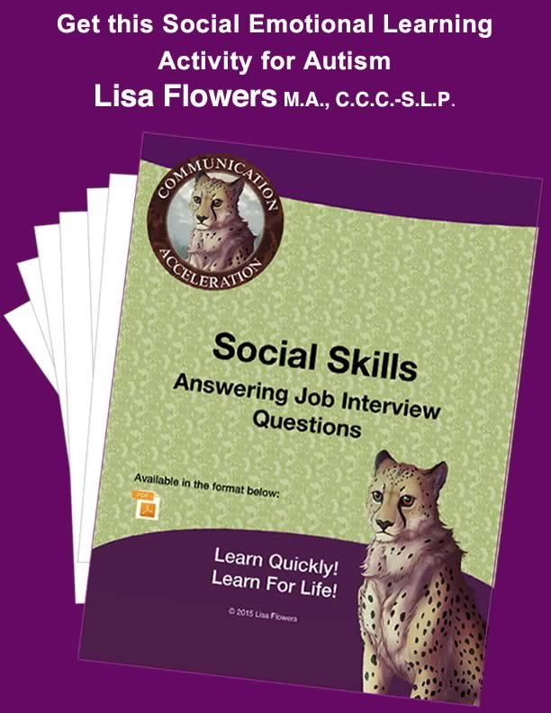 Social Skills Worksheet Answering Job Interview Questions by Speech Language Pathologist Lisa Flowers