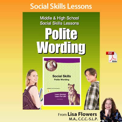 Perspective Taking Worksheets in PDF: Polite Wording