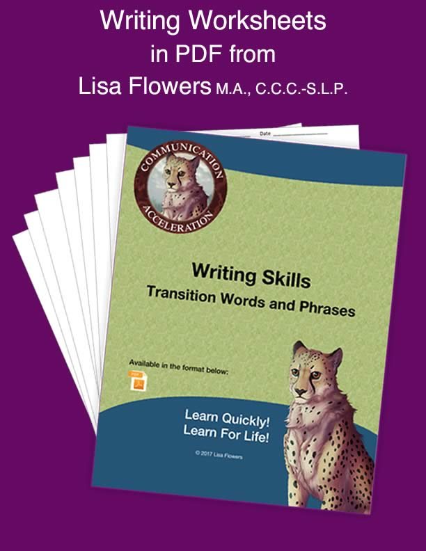 Writing skills worksheet Transition Words and Phrases Worksheet for High School For High School by Speech Language Pathologist Lisa Flowers